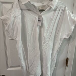 LOFT Women's White Button Down Shirt